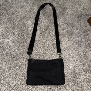 Madison West Black & Silver Triple Pocket Crossbody